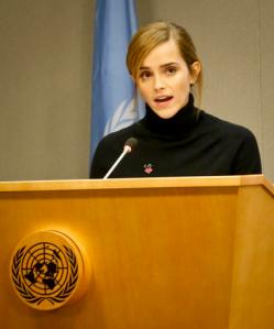 Actress Emma Watson, U.N. Women's Goodwill Ambassador, speaks at a press conference during the meeting of the 71st session of the General Assembly, Tuesday Sept. 20, 2016 at U.N. headquarters. (AP Photo/Bebeto Matthews)