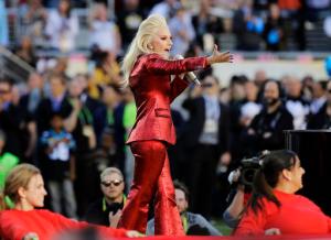 FILE - In this Feb. 7, 2016 file photo, Lady Gaga sings the national anthem before the NFL Super Bowl 50 football game between the Denver Broncos and the Carolina Panthers in Santa Clara, Calif. Lady Gaga will headline the Super Bowl halftime show next year. NFL and Pepsi announced Thursday, Sept. 29, 2016, that the pop star will take the stage on Feb. 5, 2017, at the NRG Stadium in Houston. (AP Photo/Julio Cortez, File)