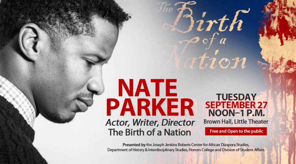 Nate Parker on campus Tuesday, Sept.&nbsp;27