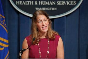 Health and Human Service (HHS) Secretary Sylvia Burwell speaks during a news conference at the HHS in Washington, Wednesday, Oct. 19, 2016. Facing new challenges to a legacy law, the Obama administration set its goals for the president’s final health care sign-up season. Burwell said she expects 13.8 million people to sign up.  (AP Photo/Alex Brandon)