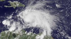 The GOES East satellite image provided by the National Oceanic and Atmospheric Administration (NOAA) on Thursday, Sept. 29, 2016 at 2:45 p.m. EDT, shows Hurricane Matthew in the Caribbean Sea about 190 miles northeast of Curacao. Matthew, one of the most powerful Atlantic hurricanes in recent history, weakened a little on Saturday, Oct. 1, 2016, as it drenched coastal Colombia and roared across the Caribbean on a course that still puts Jamaica, Haiti and Cuba in the path of potentially devastating winds and rain. (NOAA via AP)