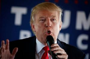 Republican presidential candidate Donald Trump speaks in Boynton Beach, Fla., Monday, Oct. 24, 2016. Trump received a $17 million insurance payment in 2005 for hurricane damage to Mar-a-Lago, his private club in Palm Beach, but The Associated Press found little evidence of such large-scale damage. (AP Photo/ Evan Vucci)