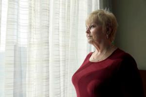 Deborah Giannecchini, of Modesto, Cailf., poses for a photo Friday, Oct. 28, 2016, in St. Louis. A jury has awarded Giannecchini more than $70 million in her lawsuit alleging that years of using Johnson & Johnson's baby powder caused her cancer, the latest case raising concerns about the health ramifications of extended talcum powder use. (AP Photo/Jeff Roberson)