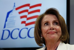 House Minority Leader Nancy Pelosi of Calif. pauses during an election day news conference at the Democratic Congressional Campaign Committee Headquarters in Washington, Tuesday, Nov. 8, 2016. (AP Photo/Carolyn Kaster)