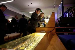 Different strains of marijuana are displayed during a rally in support of Prop 64 at Sparc Dispensary Tuesday, Nov. 8, 2016, in San Francisco. California voters approved a ballot measure Tuesday allowing recreational marijuana in the nation's most populous state. (AP Photo/Marcio Jose Sanchez)