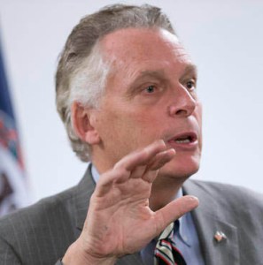 Virginia Gov. Terry McAuliffe gestures during a press conference where he details his proposals to improve the Virginia Economic Development partnership at the Capitol in Richmond, Va., Monday, Dec. 12, 2016. (AP Photo/Steve Helber)