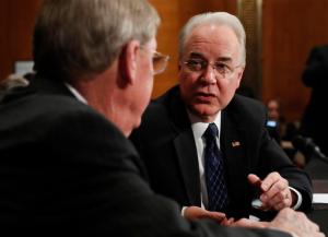 Health and Human Services Secretary-designate, Rep. Tom Price, R-Ga., right, talks with Sen. Johnny Isakson, R-Ga. on Capitol Hill in Washington, Wednesday, Jan. 18, 2017, prior to the start of Price's confirmation hearing before the Senate Health, Education, Labor and Pensions Committee. (AP Photo/Carolyn Kaster)