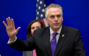 Virginia Gov. Terry McAuliffe gestures during a news conference at the Capitol in Richmond, Va., Thursday, Jan. 19, 2017. McAuliffe joined the Women's Health Care Caucus to promote women's health legislation. (AP Photo/Steve Helber)