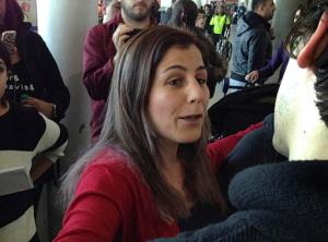 FILE- In this Jan. 29, 2017 file photo, Vahideh Rasekhi, an Iranian doctoral student at Stony Brook University, greets friends and family as she is released from detention at John F. Kennedy International Airport in New York, Sunday, Jan. 29, 2017. On Thursday, Feb. 23, 2017, the government has given civil rights attorneys a list of over 700 people subject to President Donald Trump's travel ban who were detained or processed by U.S. border agents in the turbulent 27 hours after a judge partially blocked enforcement of the executive order. Lawyers agreed not to release the names publicly. (AP Photo/Seth Wenig, File)