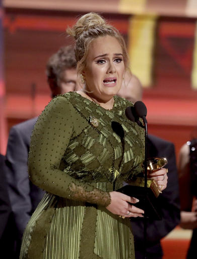 Adele sweeps record, album of year Grammy&nbsp;honors