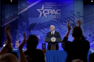 Vice President Mike Pence speaks at the Conservative Political Action Conference (CPAC) in Oxon Hill, Md., Thursday, Feb. 23, 2017. (AP Photo/Susan Walsh)