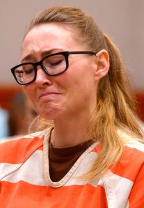 FILE - In this July 9, 2015, file photo, Brianne Altice reacts as the mother of a victim speaks during her sentencing in Farmington, Utah. A Utah parole board says Altice, a former English teacher in prison for sexually abusing three students will stay behind bars at least two more years. The Utah Board of Pardons and Parole said that 37-year-old Brianne Altice must undergo sex offender treatment before a re-hearing set for April 2019. The decision comes after Altice appeared for her first parole hearing last week. (Leah Hogsten/The Salt Lake Tribune via AP, Pool, File)