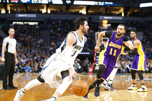 Rubio scores career-high 33 as Wolves beat Lakers&nbsp;119-104