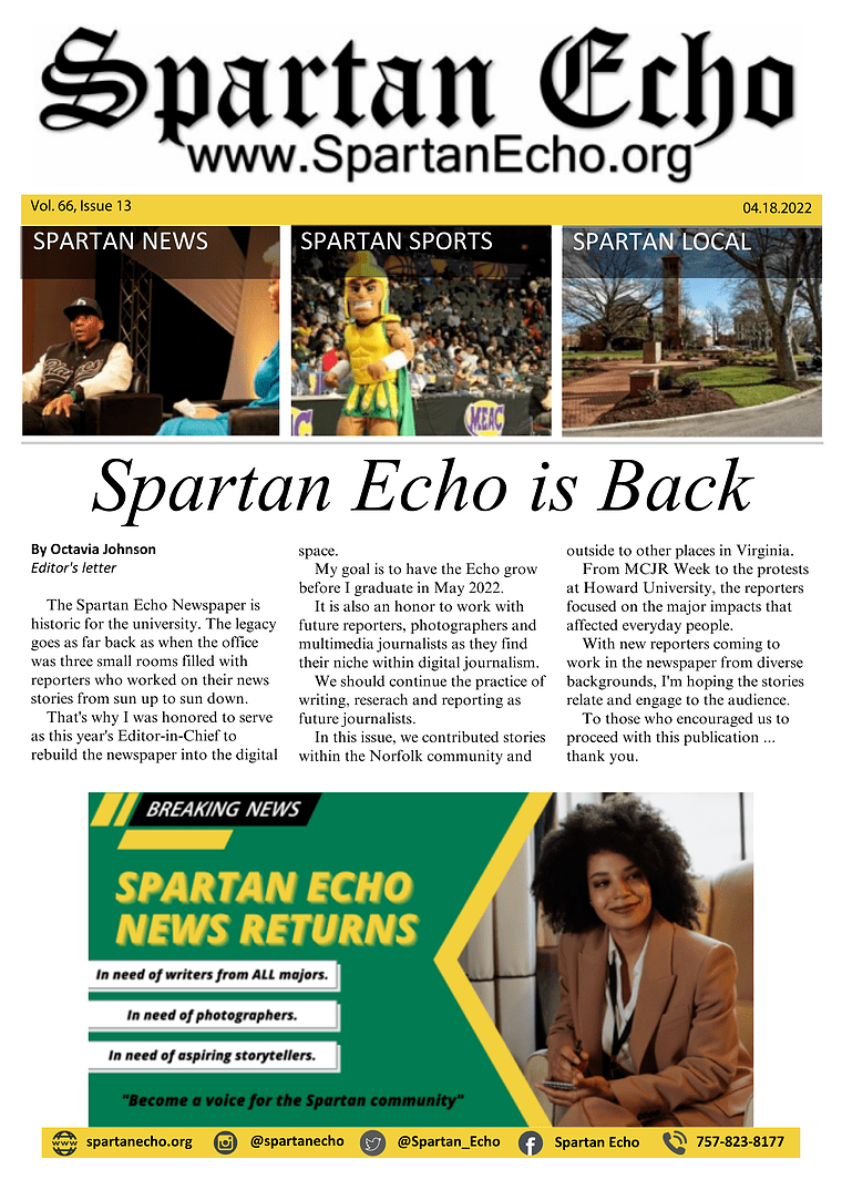 Spartan Echo News: Vol. 66, Issue&nbsp;13